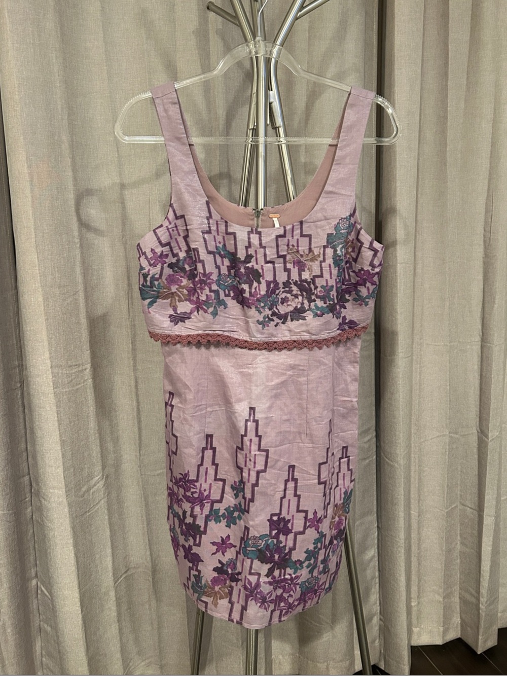 Free People Lavender Purple Floral Midi Dress